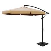 3m Outdoor Umbrella w/Base Cantilever Garden Beach Patio Beige