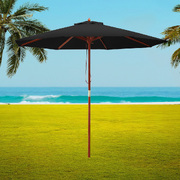 2.7M Outdoor Umbrella Pole Umbrellas Beach Garden Sun Stand Patio Black
