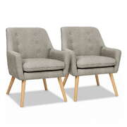  2X Armchair Lounge Chair Accent Tub Chair Beige ANNE