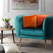 Velvet Green Armchair Lounge Sofa - Accent Chair