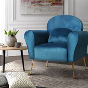 Comfortable Accent Armchairs Chairs Sofa Velvet Cushion-Navy