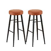 2x Bar Stools Kitchen Dining Chairs Counter Round PU Leather Lane Brown
