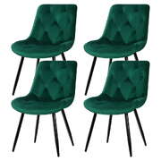 Elegant Diamond Tufted Velvet Dining Chairs, Set of 4 – Green