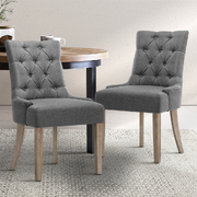 2x Dining Chair CAYES French Provincial Chairs Wooden Fabric Retro Cafe