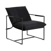 Sleek Black Sling Armchair  Lounge Chair for Living Room or Office