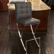 Pandora Bonded Leather & Steel Bar Stool in Black