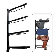 4-Tier Wall Mounted Saddle Rack Foldable Steel Horse Tack Stand