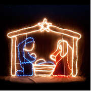Led nativity scene christmas motif rope light display