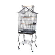 Bird parrot cage with stand cockatiel amazon african grey caique conure black