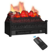 Electric log insert stove heater for fireplace