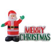 Led inflatable santa clause with merry christmas sign for decoration