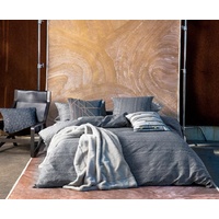 Anwar Charcoal King Quilt Cover Set + 1 European Pillowcase by Kas