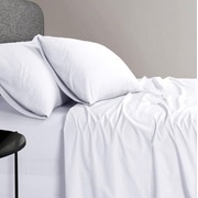 1200TC Organic Cotton Single Sheet Sets White