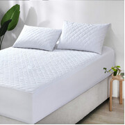 100% Cotton Quilted Fully Fitted 50Cm Deep King Single Mattress Protector