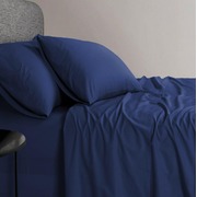 1200TC Organic Cotton King Single Sheet Sets Navy