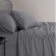 1200TC Organic Cotton Queen Grey Sheet Set 