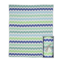 Weegoamigo Baby Blanket Blues and Greens RicRac Billy