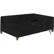 Outdoor Coffee Table Cover Waterproof Windproof Rectangular Patio Furniture 42x24x18in Black