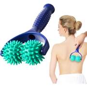 Spiky Massage Ball Roller Handheld 2 Wheel Silicone Muscle Massage Tool For Body