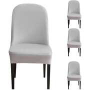 Dining Chair Cover Curved Back Plush Slipcover For Dining Room