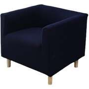 Stretch Small Single Sofa Slipcover Reusable Armchair Club Chair Furniture Protector Navy Blue