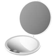 Mini Travel Makeup Mirror With Light 1x And 5x Magnification Rechargeable White