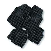 4-Piece Car Mat - Black [Rubber/Aluminium Look]