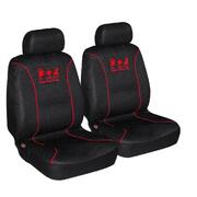 Universal 60/25 Airbag Front Seat Cover Nobody Rides For Free - Red