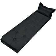 9-Points Self-Inflatable Polyester Air Mattress With Pillow - Black