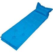 9-Points Self-Inflatable Polyester Air Mattress With Pillow - Blue