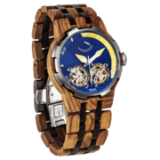 Men Dual Wheel Automatic Ambila Wood Watch