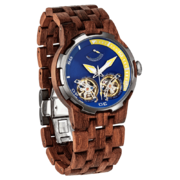 Men Dual Wheel Automatic Kosso Wood Watch