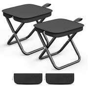 Camping Stool, Portable Folding Stool with Carry Bag, Foldable Seat, Ultralight Camping Stool for Travel Walking Hiking Fishing Picnic Barbecue (2, Bl