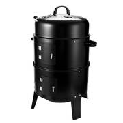 3In1 Portable Charcoal Vertical Smoker BBQ Grill Roaster Steel Steamer