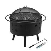 2-in-1 Fire Pit BBQ Grill Outdoor Fireplace