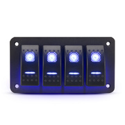4 Gang Rocker Switch Panel 12V 24V