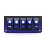 5 Gang Rocker Switch Panel Pre Wired Dual LED