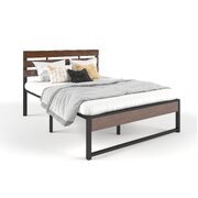 Stylish metal middle support beam and side railings Bed Frame Double king