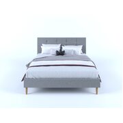 Stylish tufted fabric Bed Frame - Stone Grey Double