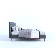 Stylish tufted fabric Bed Frame-Charcoal Double