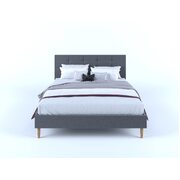 Stylish tufted fabric Bed Frame-Charcoal Queen