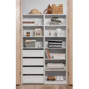 Three Shelf/Four Drawer Built In Wardrobe - Hamptons