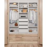 Three Shelf/Four Drawer Walk In Wardrobe - Hamptons