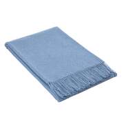 Paddington Throw Fine Wool Blend Blanket - Blue