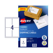 Avery Laser Label Shp L7169 4Up Pack Of 100