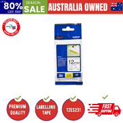 TZeS231 Labelling Tape 12mm Black on White Strong Adhesive TZE Tape