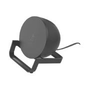 BELKIN 10W Fast Wireless Charging Stand with Speaker Black- Compact Design, Case-compatible, Crystal-clear speaker and microphone