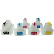 Hp Compatible Set Of Hp02 Refillable Cartridges With Auto Reset Chip (6 Empty Cartridges)