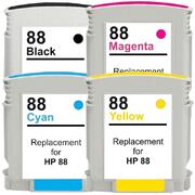 Hp Compatible 88Xl Remanufactured Inkjet Cartridge Set 4 Cartridges