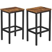 Bar Set Stools Of 2 Bar Chairs, Rustic Brown